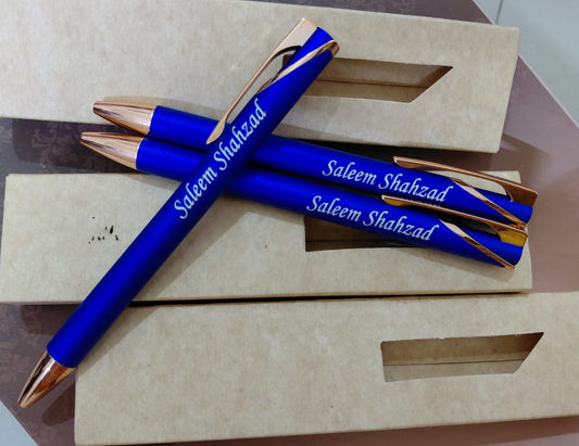 Custom Blue Pen – Your Name Engraved – Premium Paper Box Sleek. Professional. Personal