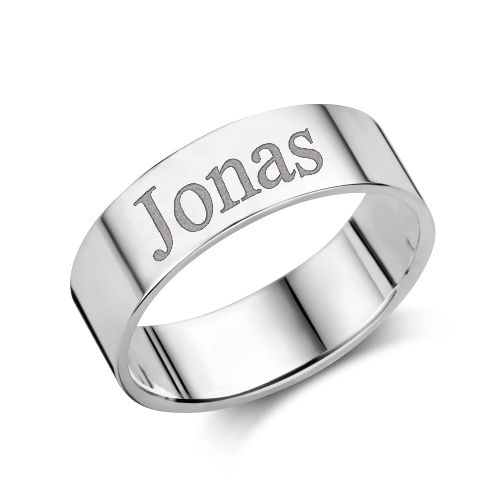 Custom Name Hand Rings in Gold, Silver & Black