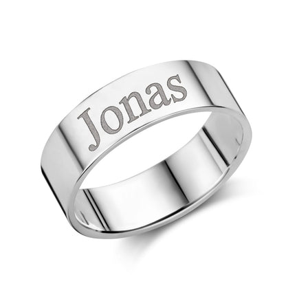 Custom Name Hand Rings in Gold, Silver & Black
