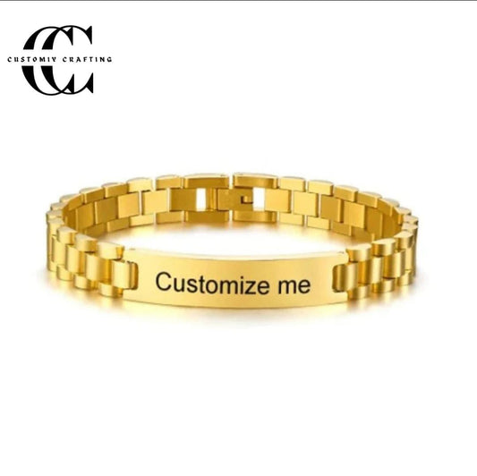 Customize Hand Bracelets in Gold, Silver & Black