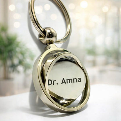 Custom 360° Round Keychain – Fine Name Engraving