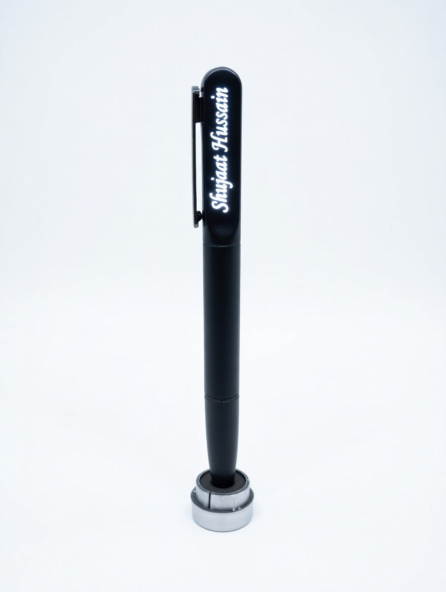 Custom Premium Quality Metal Black LED Pen