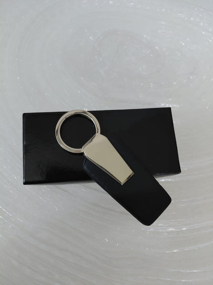 Custom Leather Keychain with SS Plate – Your Good Name Engraved
