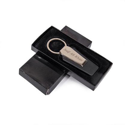 Custom Leather Keychain with SS Plate – Your Good Name Engraved