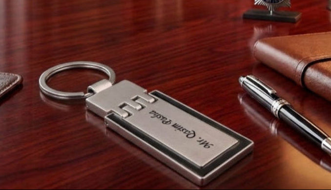Custom Name Keychain – Silver with Black Border – Black Box Included Fit for a king. Crafted for you.