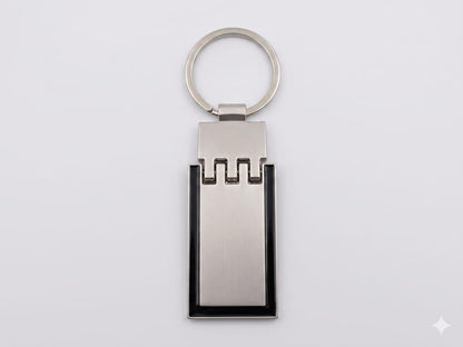 Custom Name Keychain – Silver with Black Border – Black Box Included Fit for a king. Crafted for you.