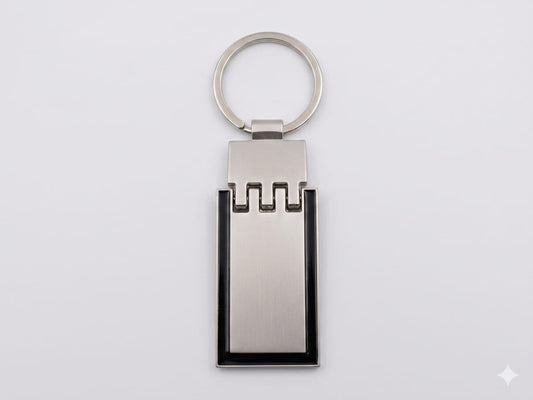 Custom Name Keychain – Silver with Black Border – Black Box Included Fit for a king. Crafted for you.