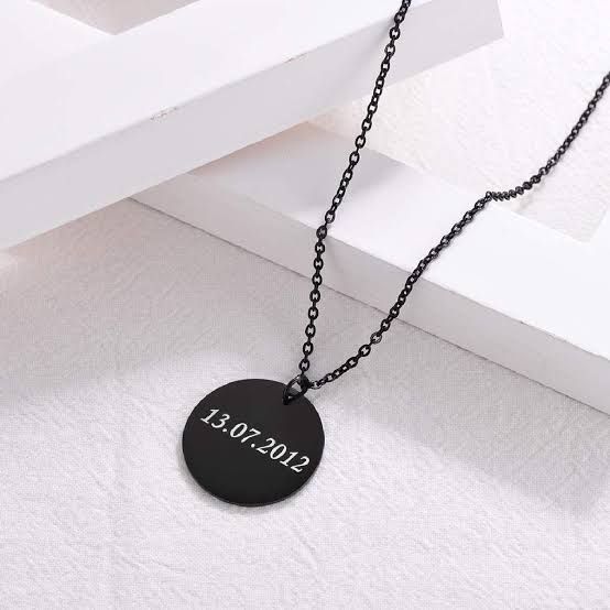 Custom Round Black Locket – Name or Message Engraved A timeless keepsake for timeless love.