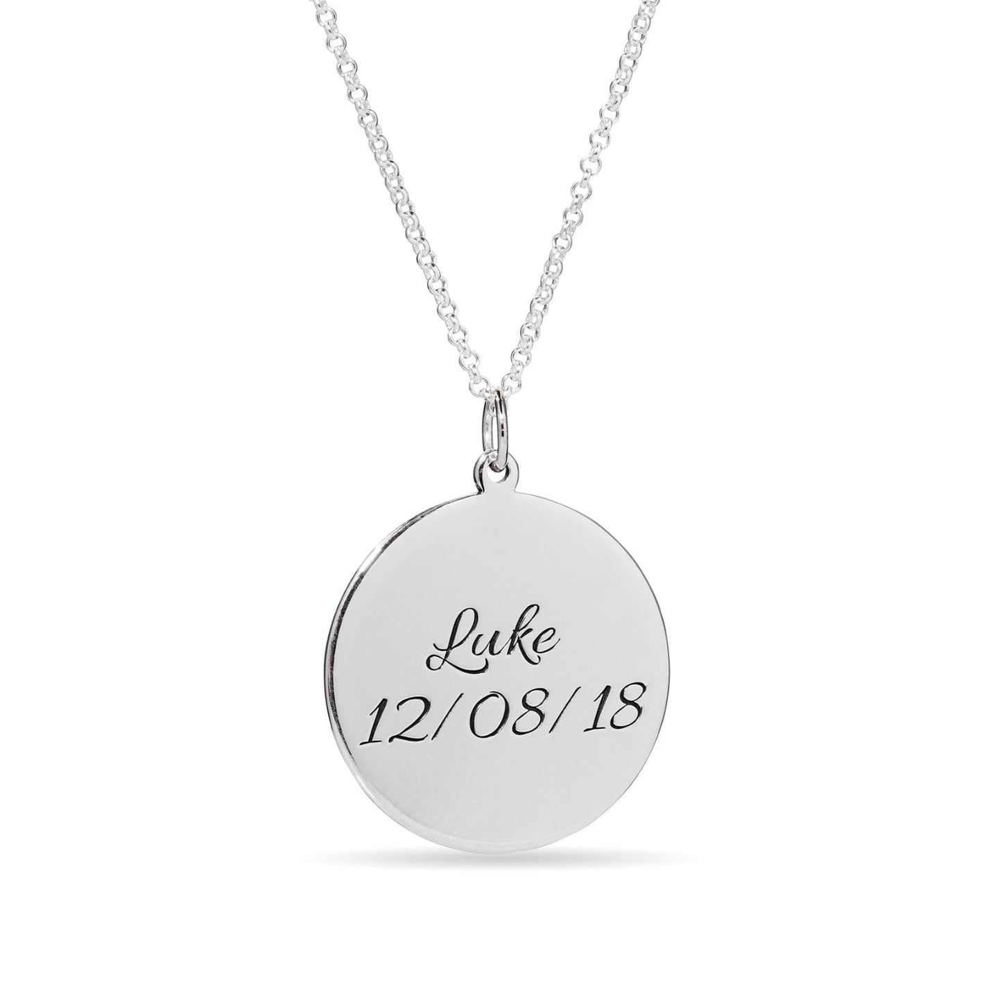 Custom Round Silver Locket – Name or Message Engraved Timeless love. Timeless silver.