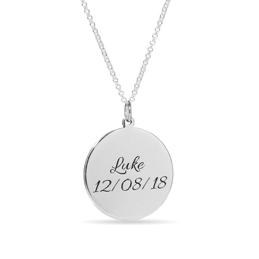 Custom Round Silver Locket – Name or Message Engraved Timeless love. Timeless silver.