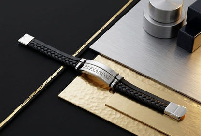 Custom Hand Bracelet – Silver | Golden | Black – Name Engraved Choose your shade. Add your name. Wear your identity.