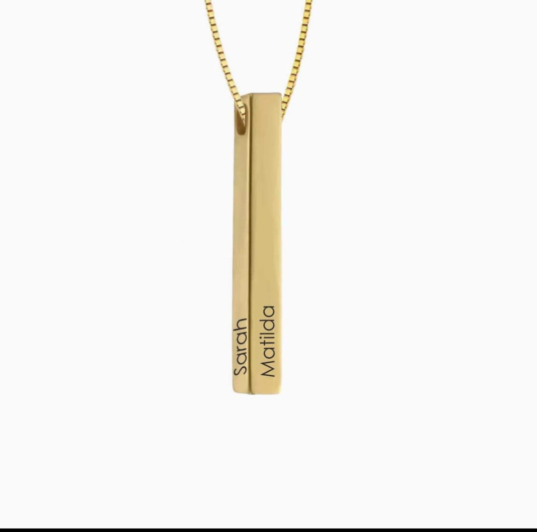 Custom Vertical Bar Necklace