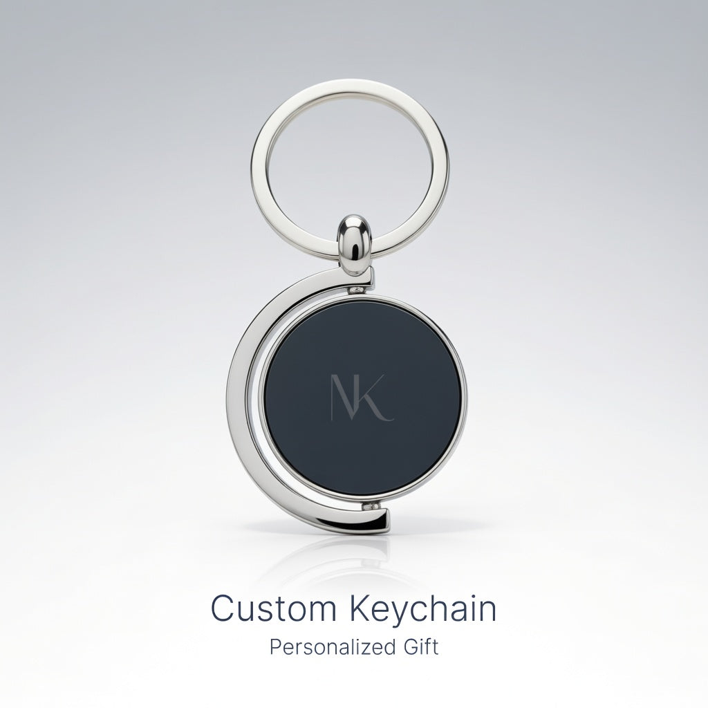Custom Metal Rotating Half-Moon Keychains