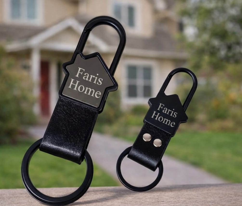 Custom Home Shape Keychain – Premium Quality Name Engraving