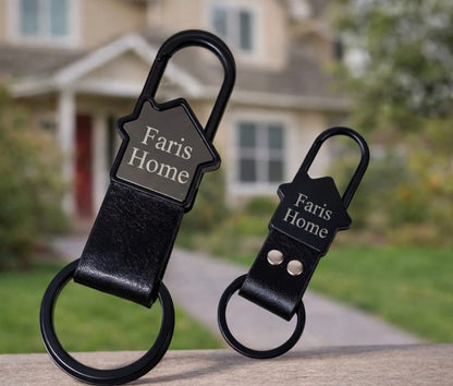 Custom Home Shape Keychain – Premium Quality Name Engraving