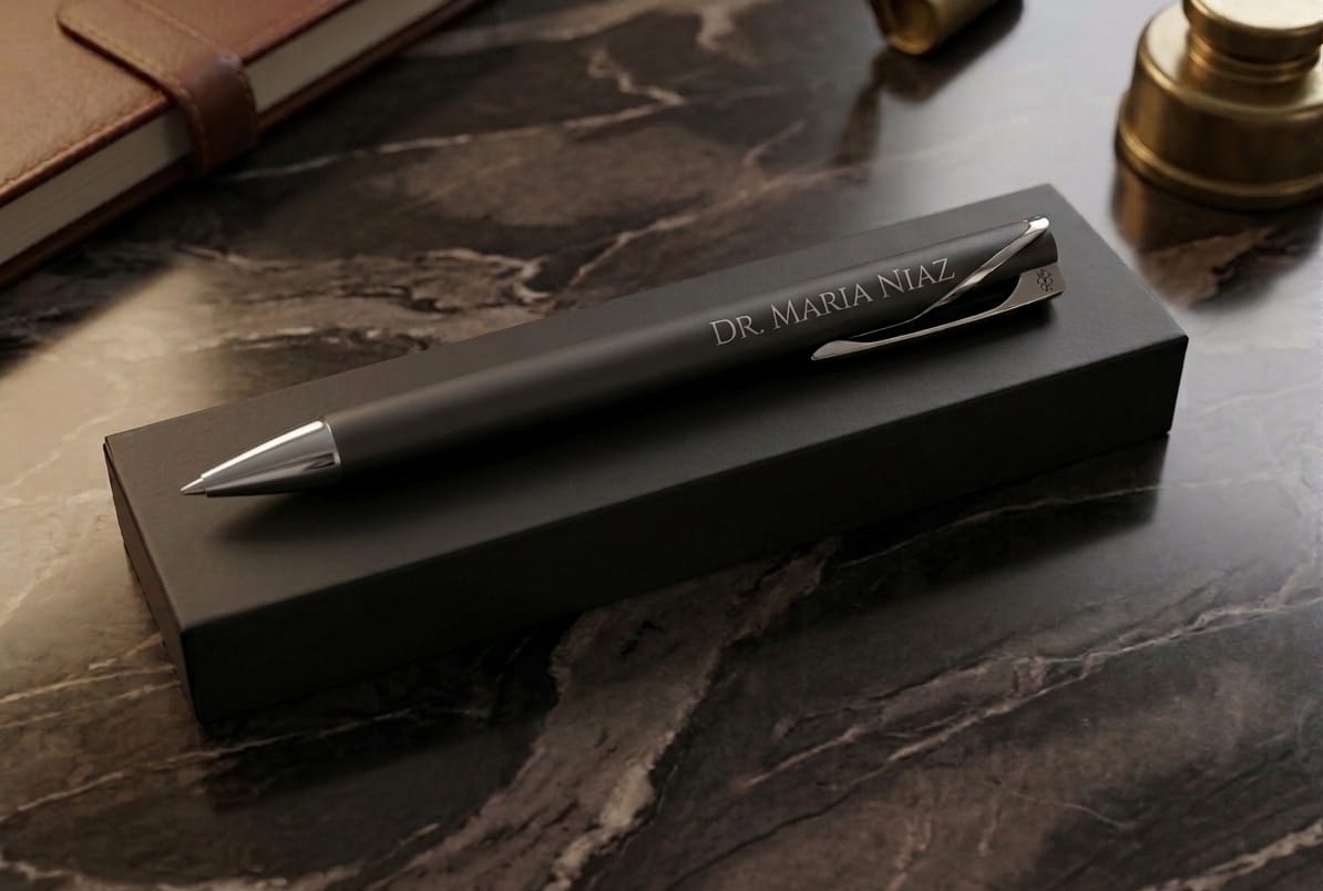 Custom Grey Pen – Your Name Engraved – Premium Paper Box Modern. Minimalist. Personal.