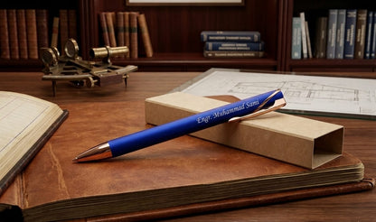 Custom Blue Pen – Your Name Engraved – Premium Paper Box Sleek. Professional. Personal