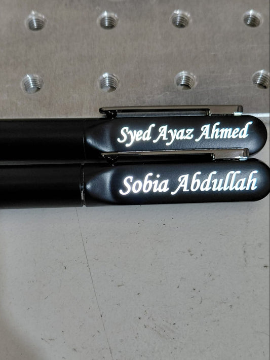 Custom Premium Quality Metal Black LED Pen